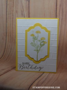 Stampin' Up! CAS Happy Birthday made with Wild about Flowers designed by demo Pamela Sadler. See more cards at stampinpinkrose.com #stampinpinkrose