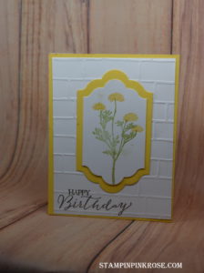 Stampin' Up! CAS Happy Birthday made with Wild about Flowers designed by demo Pamela Sadler. See more cards at stampinpinkrose.com #stampinpinkrose