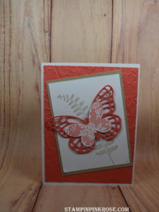 Stampin’ Up! CAS birthday card made with Butterfly Basics stamp set and designed by Demo Pamela Sadler. See more cards at stampinpinkrose.com #stampinpinkrose