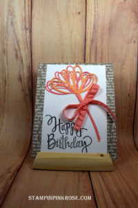 Stampin’ Up! CAS birthday card made with Sunshine Wishes Thinlit Die stamp set and designed by Demo Pamela Sadler. See more cards at stampinkrose.com #stampinkpinkrose