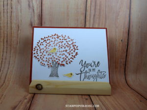 Stampin’ Up! CAS thinking of you card made with Thoughtful Branches stamp set and designed by Demo Pamela Sadler. See more cards at stampinkrose.com #stampinkpinkrose