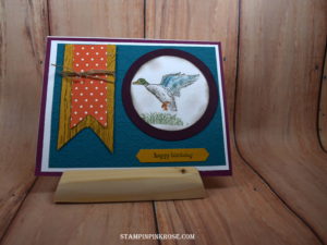 Stampin’ Up! birthday card made with Wilderness Awaits stamp set and designed by Demo Pamela Sadler. See more cards at stampinkrose.com #stampinpinkrose