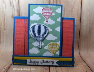 Stampin’ Up! Birthday card made with Lift Me Up stamp set and designed by Demo Pamela Sadler. See more cards at stampinkrose.com #stampinkpinkrose #etsycardstrulyheart