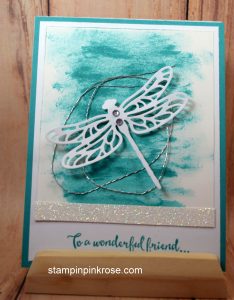 Stampin’ Up! Thinking of You card made with Dragonfly Dreams stamp set and designed by Demo Pamela Sadler. See more cards at stampinkrose.com #stampinkpinkrose #etsycardstrulyheart