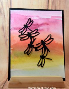 Stampin’ Up! Any Occasion card made with Dragonfly Dreams stamp set and designed by Demo Pamela Sadler. See more cards at stampinkrose.com #stampinkpinkrose #etsycardstrulyheart