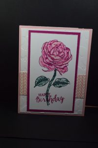 Stampin’ Up! Birthday card made with Graceful Garden stamp set and designed by Demo Pamela Sadler. See more cards at stampinkrose.com #stampinkpinkrose #etsycardstrulyheart