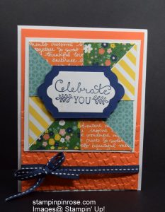 Stampin’ Up! Birthday card made with Suite Sayings stamp set and designed by Demo Pamela Sadler. See more cards at stampinkrose.com #stampinkpinkrose #etsycardstrulyheart