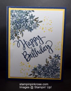 Stampin’ Up! Birthday card made with Awesomely Artistic stamp set and designed by Demo Pamela Sadler. See more cards at stampinkrose.com #stampinkpinkrose #etsycardstrulyheart