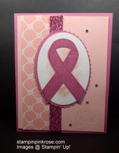 Stampin’ Up! Thinking of You card made with Ribbon of Courage stamp set and designed by Demo Pamela Sadler. See more cards at stampinkrose.com #stampinkpinkrose #etsycardstrulyheart