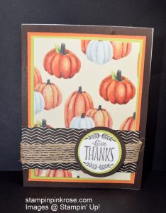 Stampin’ Up! CAS Thank You card made with Labels to Love stamp set and designed by Demo Pamela Sadler. Make a simple card with your cuts and astamp the sentiment. . See more cards at stampinkrose.com and etsycardstrulyheart