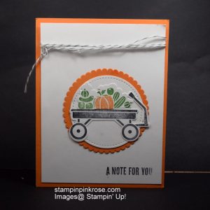 Stampin’ Up! Thinking of You card made withGrown with Love stamp set and designed by Demo Pamela Sadler. Come to the pumpkin patch. See more cards at stampinkrose.com and etsycardstrulyheart