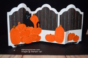 Stampin’ Up! Halloween card made with Pick a Pumpkin stamp set and designed by Demo Pamela Sadler. Come to the pumpkin patch. See more cards at stampinkrose.com and etsycardstrulyheart
