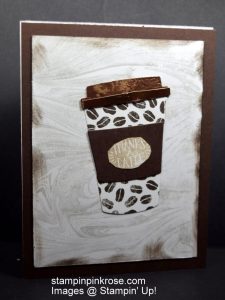 Stampin’ Up! Thank You card made with Coffee Cafe stamp set and designed by Demo Pamela Sadler. Have Coffee Time with a friend. See more cards at stampinkrose.com and # etsycardstrulyheart