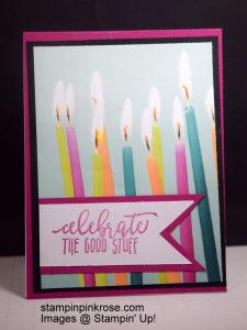 Stampin’ Up! Birthday card made with Picture Perfect Birthday stamp set and designed by Demo Pamela Sadler. Let the Picture Perfect Party stand out. You can make so many critters with this stamp set. See more cards at stampinkrose.com and etsycardstrulyheart
