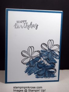 Stampin’ Up! CAS Birthday card made with Sunshine Sayings amd Work of Art stamp set and designed by Demo Pamela Sadler. This is a very simple card to make that is easy to use whatever color you want. See more cards at stampinkrose.com and cardstrulyheart etsy