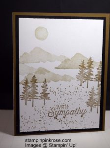 Stampin’ Up! Sympathy card made with Watercolor stamp set and designed by Demo Pamela Sadler. This is a versatile stamp set that you can use t for any occasion you need. See more cards at stampinkrose.com and etsycardstrulyheart